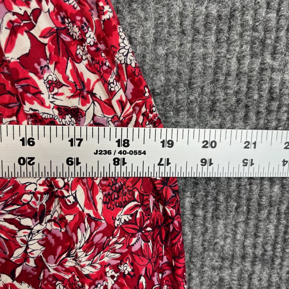 Vtg 50s 60s Kay Whitney Dress Womens XS Red Floral Fit Flare Belted - Picture 13 of 15